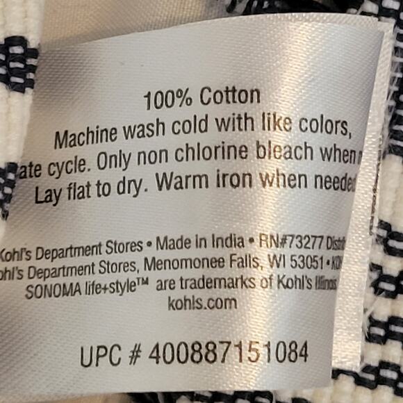 Sonoma Life + Styles Cotton Navy and White Striped Placemats Set of Four - Picture 3 of 8